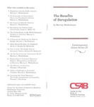 The Benefits of Deregulation by Murray L. Weidenbaum
