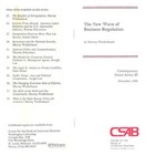 The New Wave of Business Regulation by Murray L. Weidenbaum