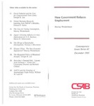 How Government Reduces Employment by Murray L. Weidenbaum
