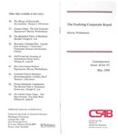 The Evolving Corporate Board by Murray L. Weidenbaum