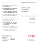 The Future of China: Three Scenarios by Murray L. Weidenbaum