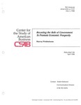Recasting the Role of Government to Promote Economic Prosperity by Murray L. Weidenbaum