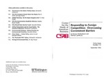 Responding to Foreign Competition: Overcoming Government Barriers