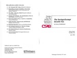 The Savings-Exempt Income Tax (and the Companion Business Cash-Flow Tax) by Murray L. Weidenbaum