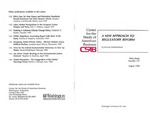 A New Approach to Regulatory Reform by Murray L. Weidenbaum