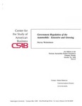 Government Regulation of the Automobile: Extensive and Growing by Murray L. Weidenbaum