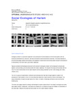 Syllabus: Social Ecologies of Harlem, Spring 2016 by Jacqueline Margetts